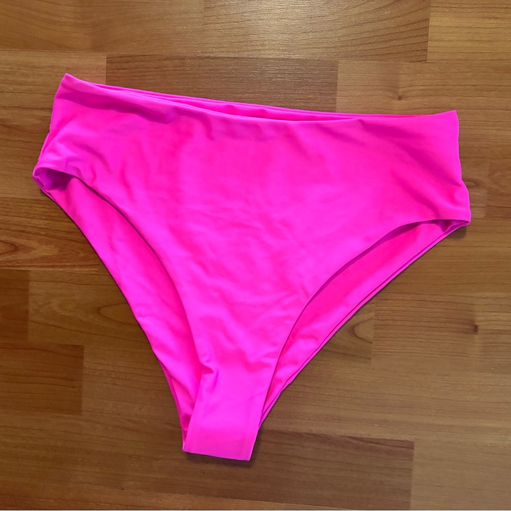High-Waisted Vibrant Pink Bikini Bottom
